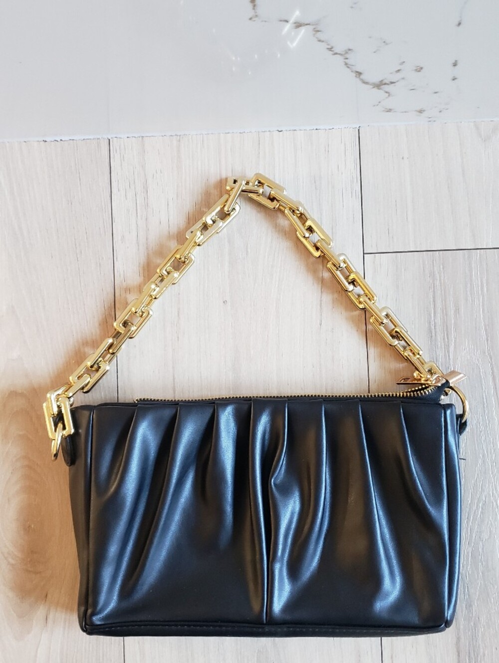 Black and Gold Chain Shoulder Purse